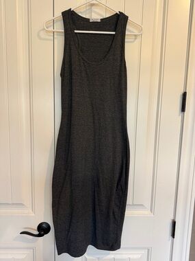 La Clef, Charcoal Sleeveless Midi Tank Dress